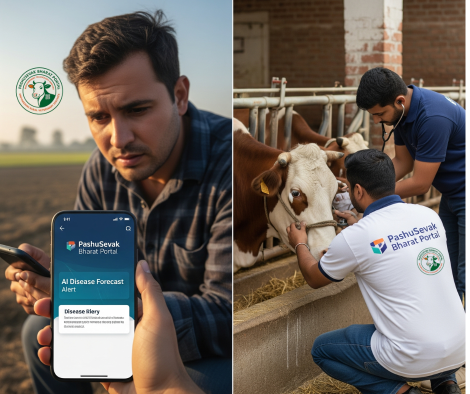 मोबाइल-फ्रेंडली AI Disease Forecast अलर्ट स्क्रीन